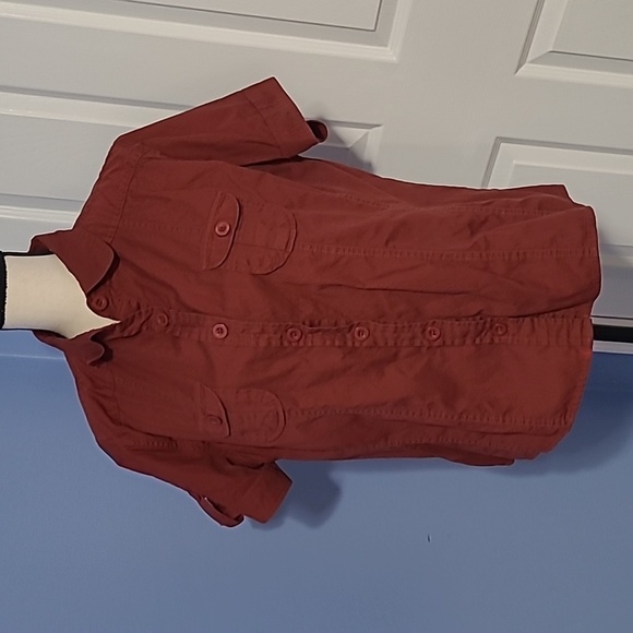 Vintage Lee One True Fit XL Red Button Down Top - Picture 1 of 3